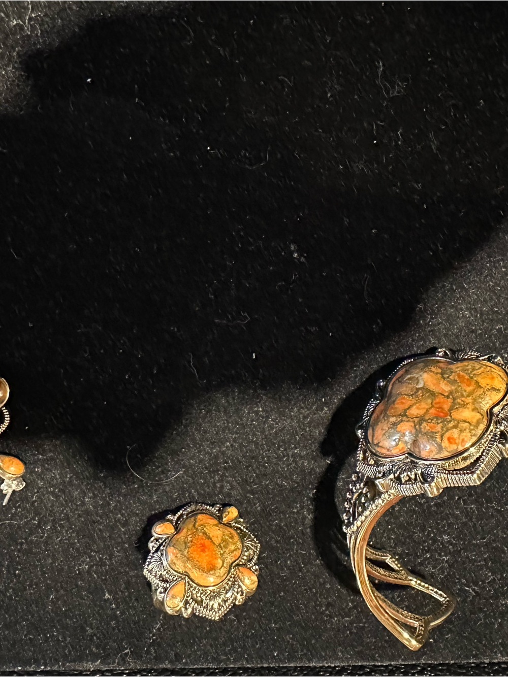 Barse Stone Bracelet, Ring, Earrings  Set Vintage. Gorgeous Color Southwest Look